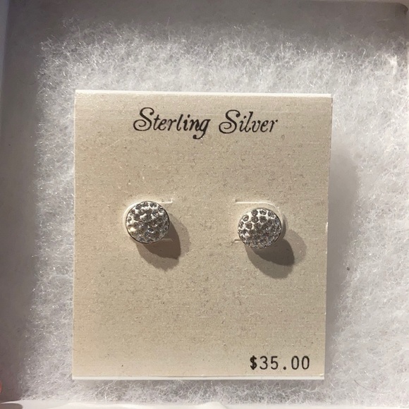 NWT Sterling Silver with crystal stud earrings - Picture 2 of 3